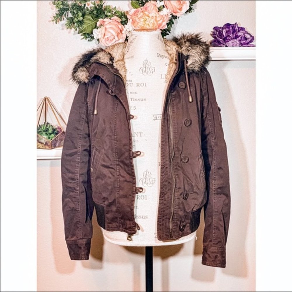 Abercrombie & Fitch Faux Fur Lined Parka